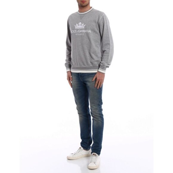 Dolce & Gabbana Milano Logo Men's Crewneck Sweatshirt Gray - Picture 1 of 14